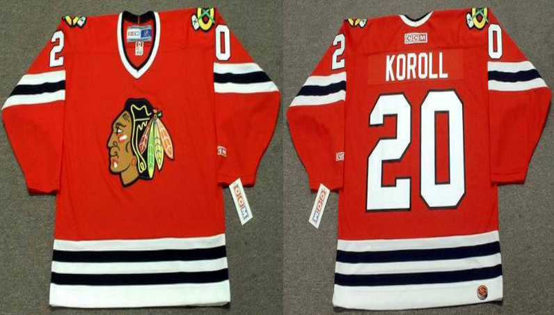 2019 Men Chicago Blackhawks 20 Koroll red CCM NHL jerseys